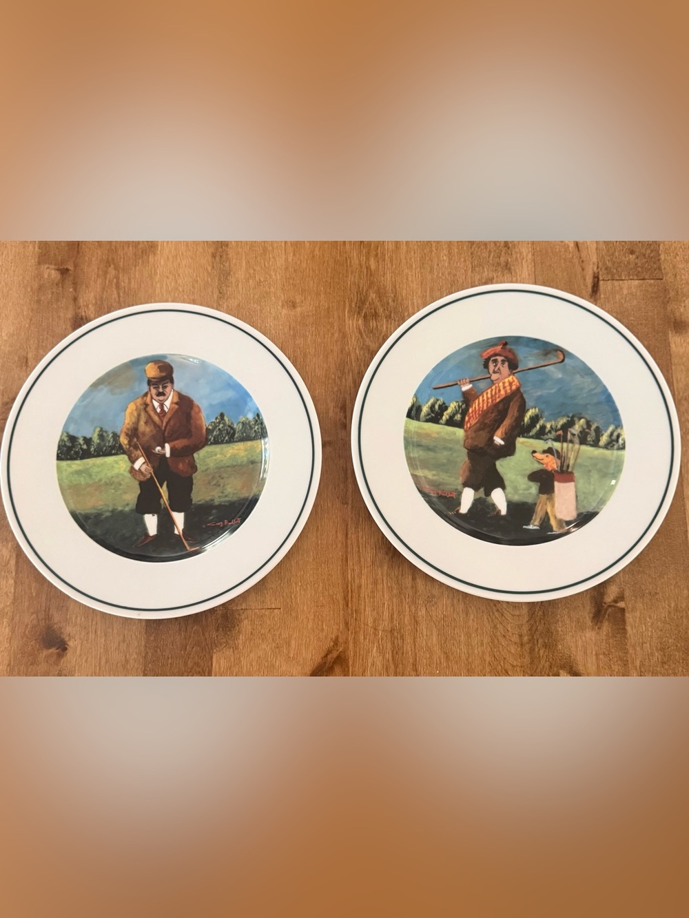 Eschenbach Links Series "The Caddy" and “John “Ball” Porcelain Collector Plates